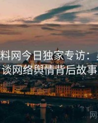 1399. 黑料网今日独家专访：吴知情人谈网络舆情背后故事