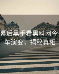 1092. 从幕后黑手看黑料网今日代言翻车演变，揭秘真相