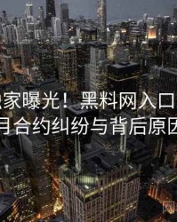 1420. 独家曝光！黑料网入口2025年3月合约纠纷与背后原因