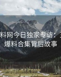 0735. 黑料网今日独家专访：王编辑谈爆料合集背后故事