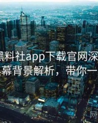 1281. 黑料社app下载官网深度追踪：科技黑幕背景解析，带你一探究竟