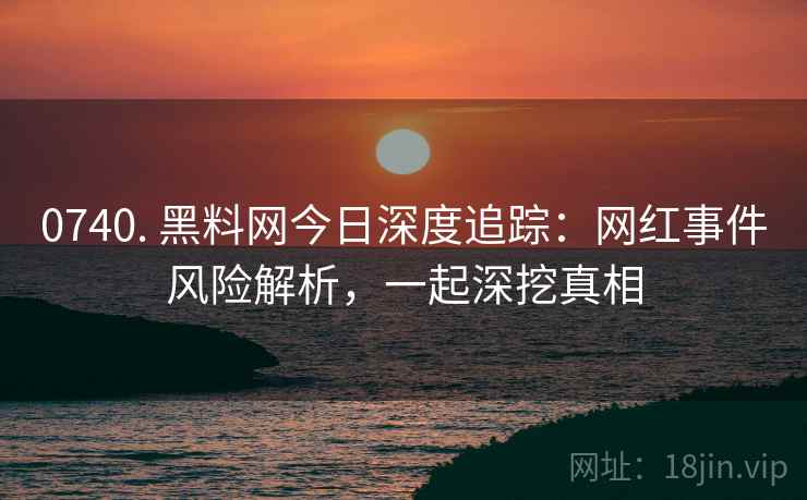 0740. 黑料网今日深度追踪:网红事件风险解析,一起深挖真相 0740. 黑料网今日深度追踪:网红事件风险解析,一起深挖真相